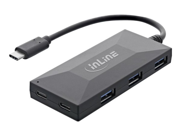 INLINE USB 3.2 Gen.1 OTG Hub, USB Typ-C zu 2 Port Typ-C und 3 Port Typ-A, ohne Net