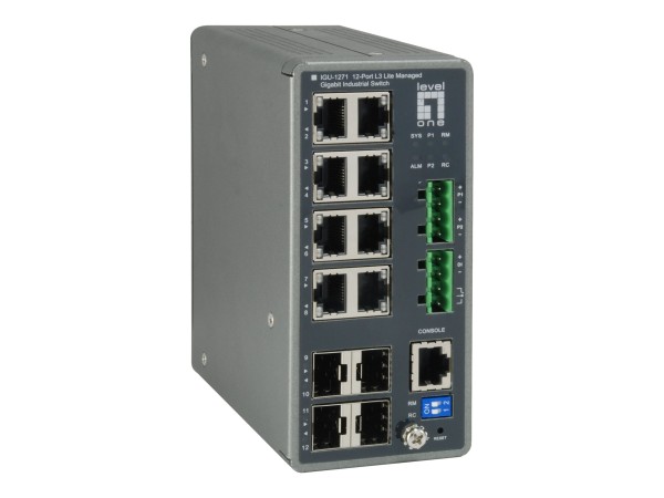 LEVEL ONE LEVELONE Industrial Switch 12-Port L3 Lite Gigabit 240W