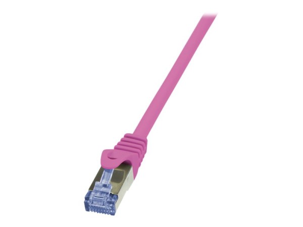 LOGILINK CQ3019S S/FTP Patchkabel Kat.6A PrimeLine pink - 0,25m