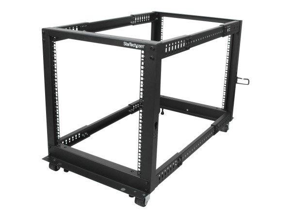 STARTECH.COM 12HE 4 Pfosten Open Frame Server Rack / Schrank tiefenverstellbar mit Rollen / Nivellie