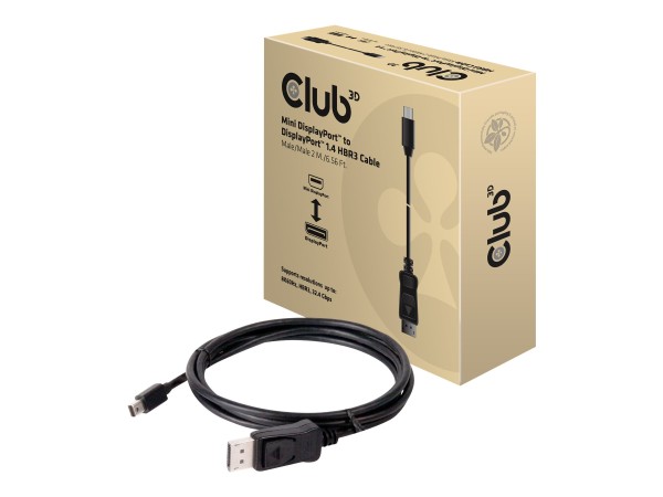 CLUB3D Club 3D mini DisplayPort auf Displayport 1.4 HBR3 Kabel 2,0m
