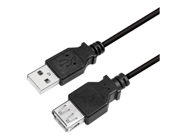 LOGILINK CU0011B USB 2.0 Verlängerungskabel USB A Stecker / USB A Buchse, schwarz 3m