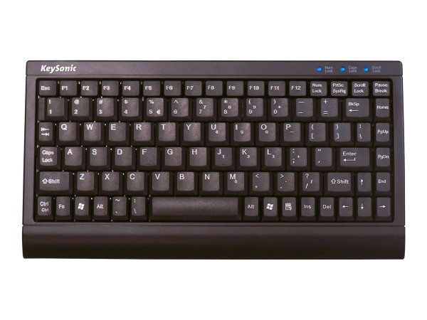 KEYSONIC ACK-595C+ (US), Tastatur, Mini, SoftSkin, PS/2-USB-Combo, US