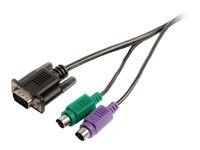 KVM Kabel VGA Stecker - 2x PS2 Stecker - VGA Kupplung - 2x PS2 Stecker 2,00 m schwarz - Verwenden S