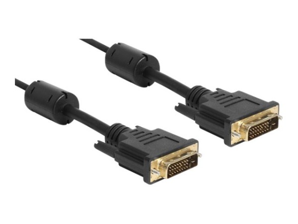 Kabel DELOCK 24+1 DVI-D-St.>St. 2,0m Goldk. u. 2 Ferrit [bk]