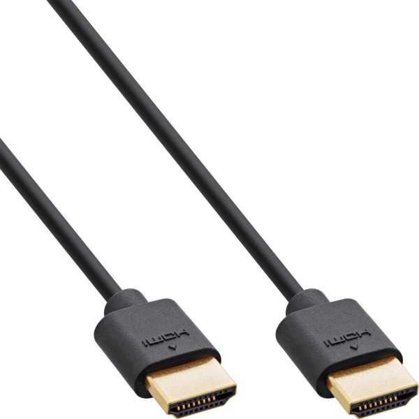 INTOS ELECTRONIC InLine Slim Ultra High Speed HDMI Kabel - 8K4K - Stecker / Stecker - 0,5m - 0,5 m -