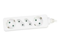 InLine® Steckdosenleiste, weiß, 4-fach, 2xSchutzkontakt + 2xEuro, 3m Zuleitung, mit Kindersicherung