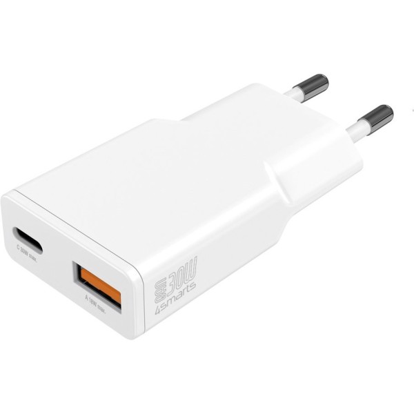 4SMARTS Netzladegert PDPlug Slim Duos 30W GaN USB-C+USB-A