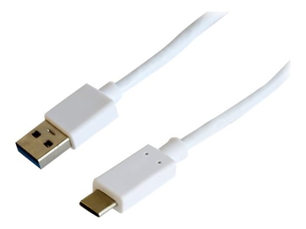 HELOS USB-C Lade-/Datenkabel, USB Type-C - USB-3.1-A-Stecker, 1 m, weiß