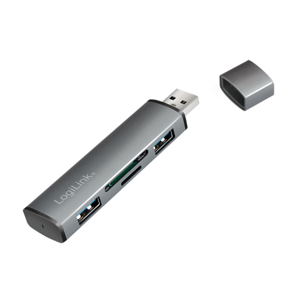 Cardreader Logilink USB 3.2 Hub 2-port grey