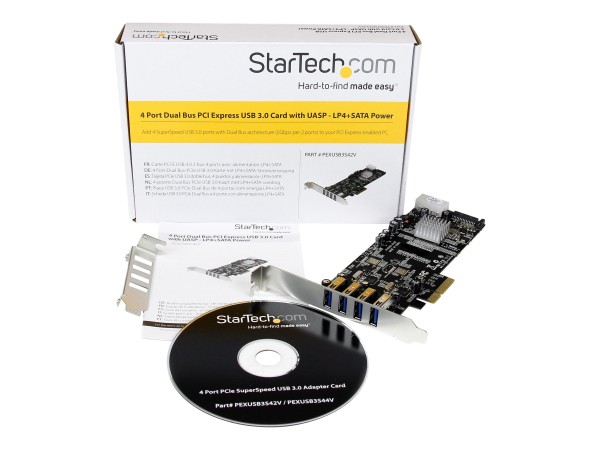 STARTECH.COM 4 Port USB 3.0 SuperSpeed PCI Express Schnittstellenkarte mit 2 5Gb/s Kanälen und UASP