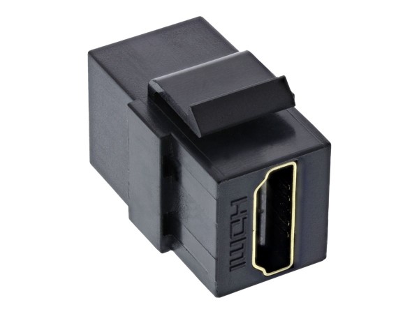 INLINE HDMI Keystone Snap-In Einsatz 4K/60Hz - HDMI A Buchse/Buchse - schwarz (76202M)