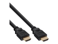 InLine® HDMI Kabel, HDMI-High Speed, Stecker / Stecker, verg. Kontakte, schwarz, 0,5m