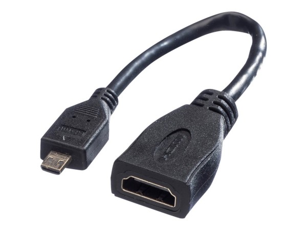 VALUE HDMI High Speed Kabel mit Ethernet, HDMI BU - Micro HDMI ST 0,15m