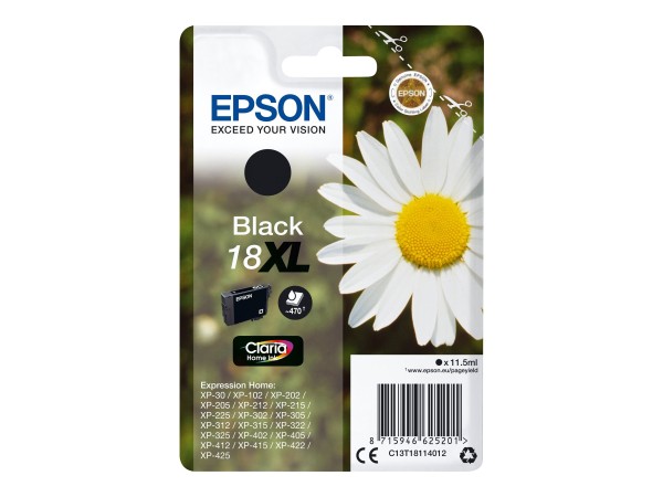 EPSON 18XL XL Schwarz Tintenpatrone