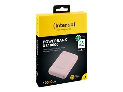 INTENSO Powerbank XS10000 - Rosé (10000 mAh, 2.1 A - 1x USB-A, 1x microUSB-B, inkl. USB-A zu USB-C L
