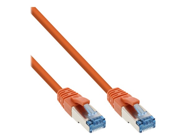 INLINE ® Patchkabel, S/FTP (PiMf), Cat.6A, 500MHz, halogenfrei, Kupfer, orange, 3m