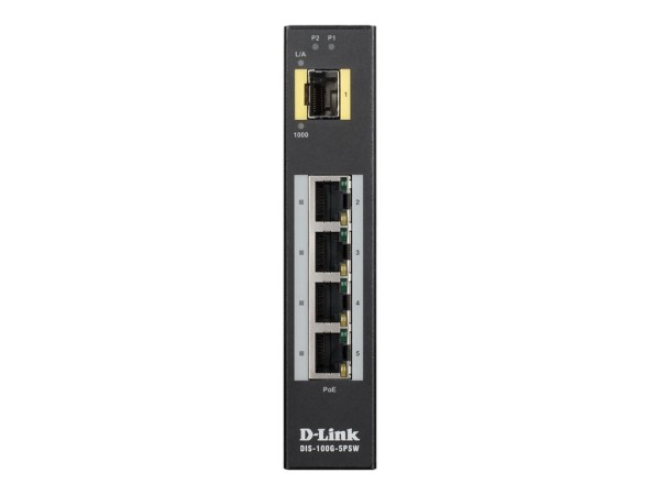 D-LINK 5 Port Unmanaged Switch with 4 x 10/100/1000BaseTX ports 4 PoE & 1 x 100/1000BaseSFP ports