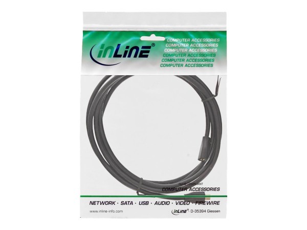 InLine Micro-USB Verlängerung, USB 2.0 Micro-B Stecker auf Buchse, schwarz, vergoldete Kontakte, 3m