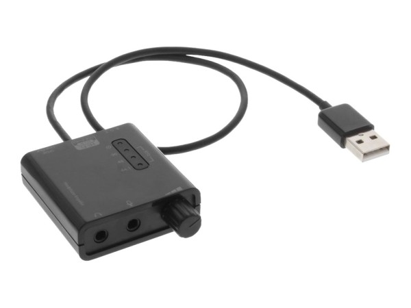 INTOS ELECTRONIC INLINE USB Headset Amplifier - USB DAC - 24-Bit - 96 kHz - 90 dB S/N - Stereo - USB