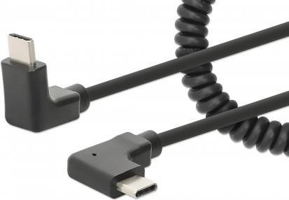 IC INTRACOM MANHATTAN Spiralkabel USB-C auf USB-C Ladekabel Stecker/Stecker 1m