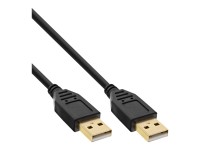INLINE ® USB 2.0 Kabel, A an A, schwarz, Kontakte gold, 2m
