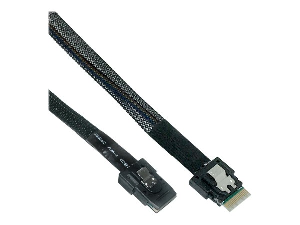 INLINE Slim SAS Kabel, SFF-8654 zu Mini SAS SFF-8087, 12Gb/s, 0,5m