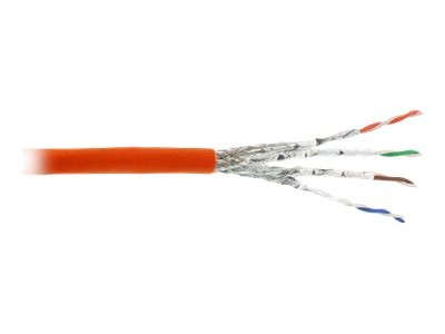 INLINE Verlegekabel Cat.7a S/FTP PiMF 4x2x0.58 AWG23 1200MHz halogenfrei orange 300m