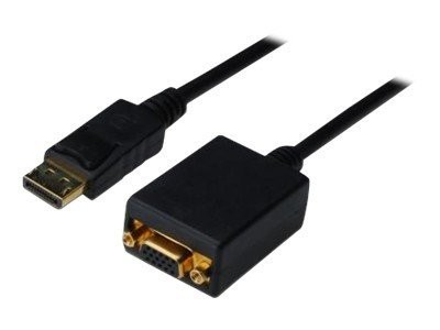 ASSMANN Adapterkabel DisplayPort Stecker auf VGA HD15 Buchse 0,15m AWG28 doppelte Schirmung