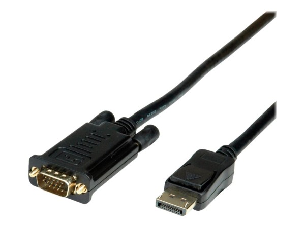 VALUE Kabel DisplayPort-VGA, DP ST - VGA ST, schwarz, 1 m (11.99.5800)