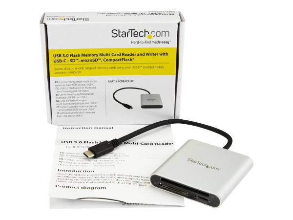 STARTECH.COM USB 3.0 Kartenleser mit USB-C - SD, MicroSD, CompactFlash Speicherkartenleser mit USB-C