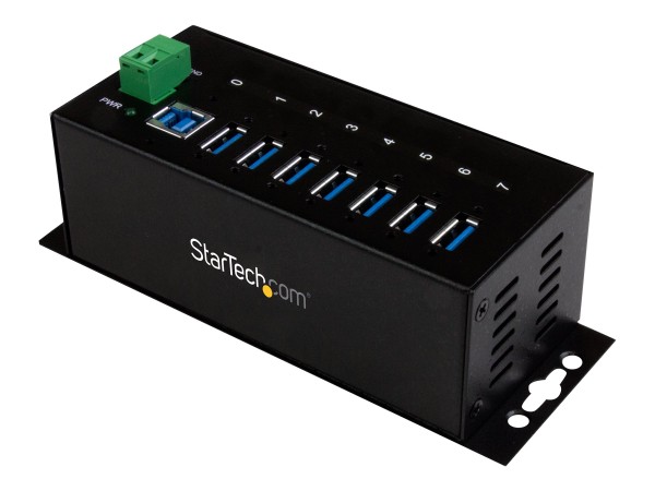 STARTECH.COM Industrieller 7 Port USB 3.0 Hub mit Überspannungsschutz - USB Hub zur Klemmleisten / D