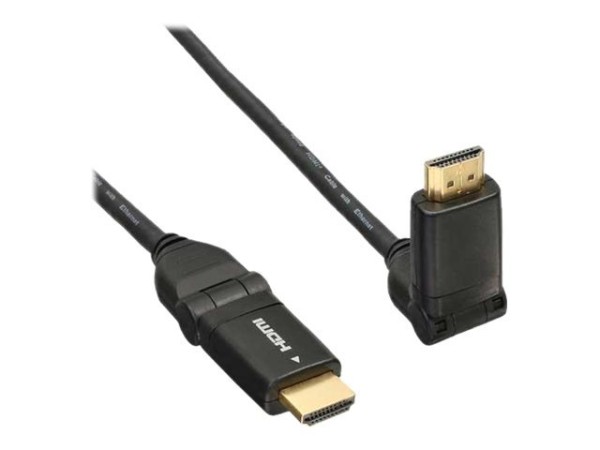 InLine HDMI Kabel, High Speed HDMI Cable with Ethernet, Stecker/Stecker, verg. Kontakte, schwarz