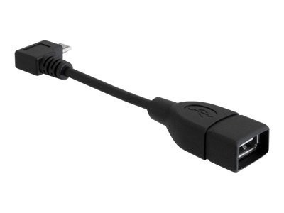 DeLOCK Kabel USB micro-B Stecker gewinkelt -> USB 2.0-A Buchse OTG 11 cm