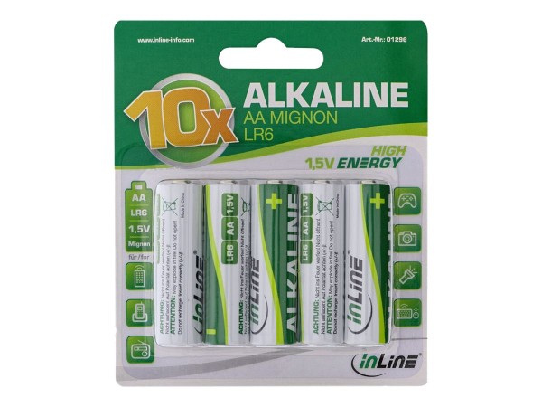 INLINE Alkaline High Energy Batterie - Mignon (AA) - 10er Blister (01296)