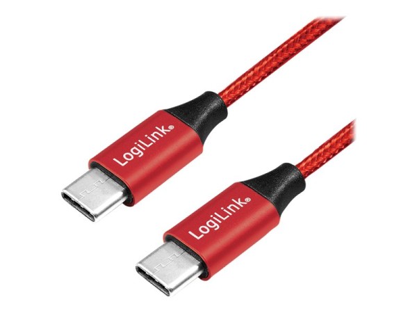 LOGILINK USB 2.0 Kabel, USB-C zu USB-C, rot, 1,0m