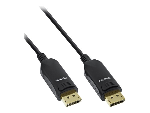 INTOS ELECTRONIC InLine® DisplayPort 1.4 AOC Kabel, 8K4K, schwarz, 40m