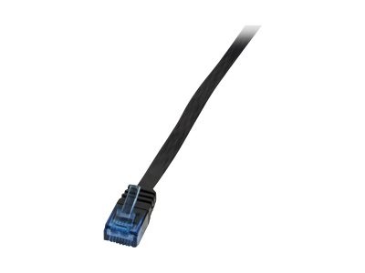 LogiLink CAT5e UTP Flat Patch Cable AWG 30 schwarz 20m blue colour RJ45 short plug