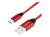 LOGILINK USB 2.0 Kabel zu USB-C Stecker, rot, 1,0m