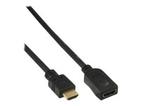 InLine® HDMI Verlängerung, HDMI-High Speed, Stecker / Buchse, schwarz, vergoldete Kontakte, 2m