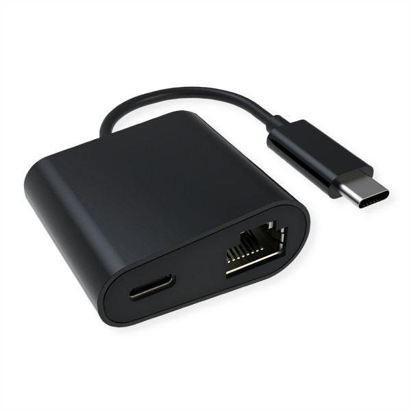 VALUE USB 3.2 Gen 2 Typ C zu Gigabit Ethernet Konverter + 1x PD Port, 100W (12.99.1118)