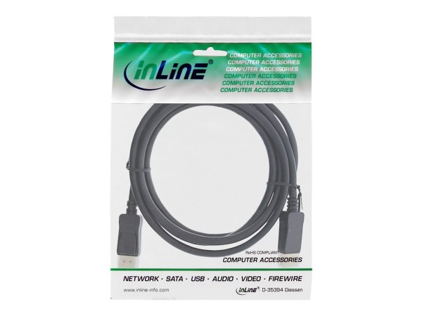 INLINE DisplayPort 1.4 Kabel, 8K4K, schwarz, vergoldete Kontakte, 1,5m (17211P)