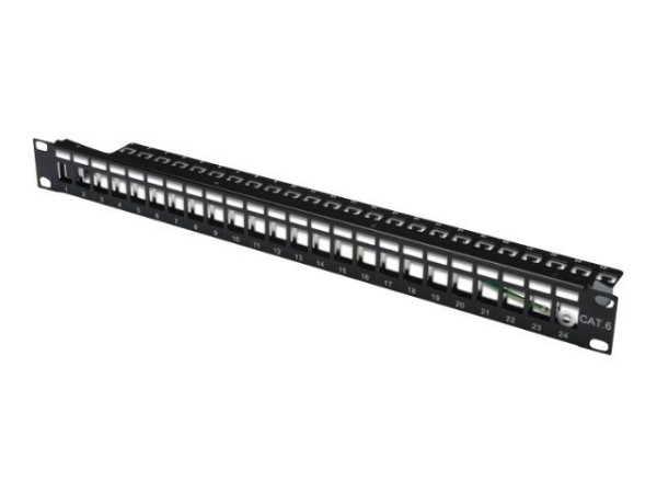 DIGITUS Patch Panel Gehaeuse 1HE fuer Keystone Module 24-Port 48,3cm 19"