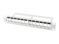 LANBERG Patchpanel Blank 12-Port 1U Keystone Organizer grau
