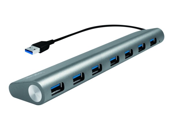 LOGILINK USB 3.0 HUB 7-port, Aluminium grau