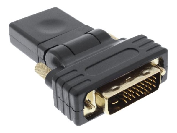 NONAME HDMI-DVI Adapter, 19pol Bu auf 24+1 St, mit 180° Winkel, vergoldete Kontakte