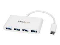 STARTECH.COM USB-C Hub - 4 Port USB 3.0 - USB C auf 4x USB-A - Bus Powered - Weiss - Kompakter USB C