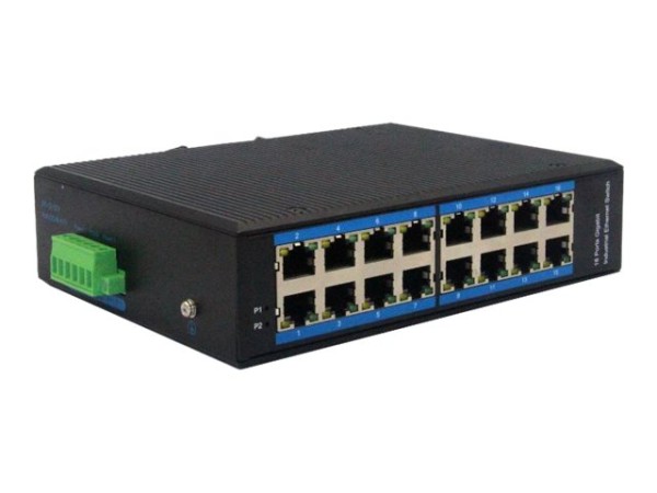 DIGITUS Industrial 16-Port Gigabit Switch, Unmanaged