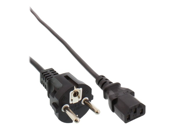 INTOS ELECTRONIC INLINE - Stromkabel - Typ E (M) bis IEC 60320 C13 - 1.8 m - geformt - Schwarz (Pack