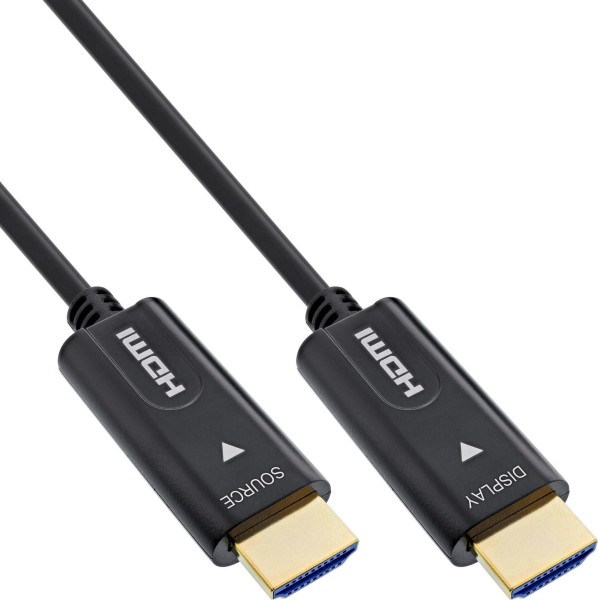 INTOS ELECTRONIC InLine® HDMI AOC Kabel, High Speed HDMI mit Ethernet, 4K/60Hz, Stecker / Stecker, 1